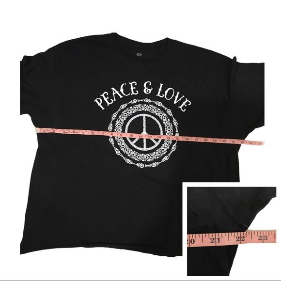 NWT Stunner California Peace & Love Cropped Tee - Black - XL - Picture 3 of 7